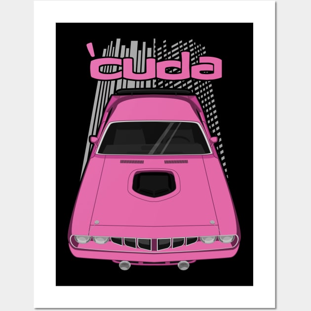 Plymouth Barracuda 1971 - Pink Wall Art by V8social